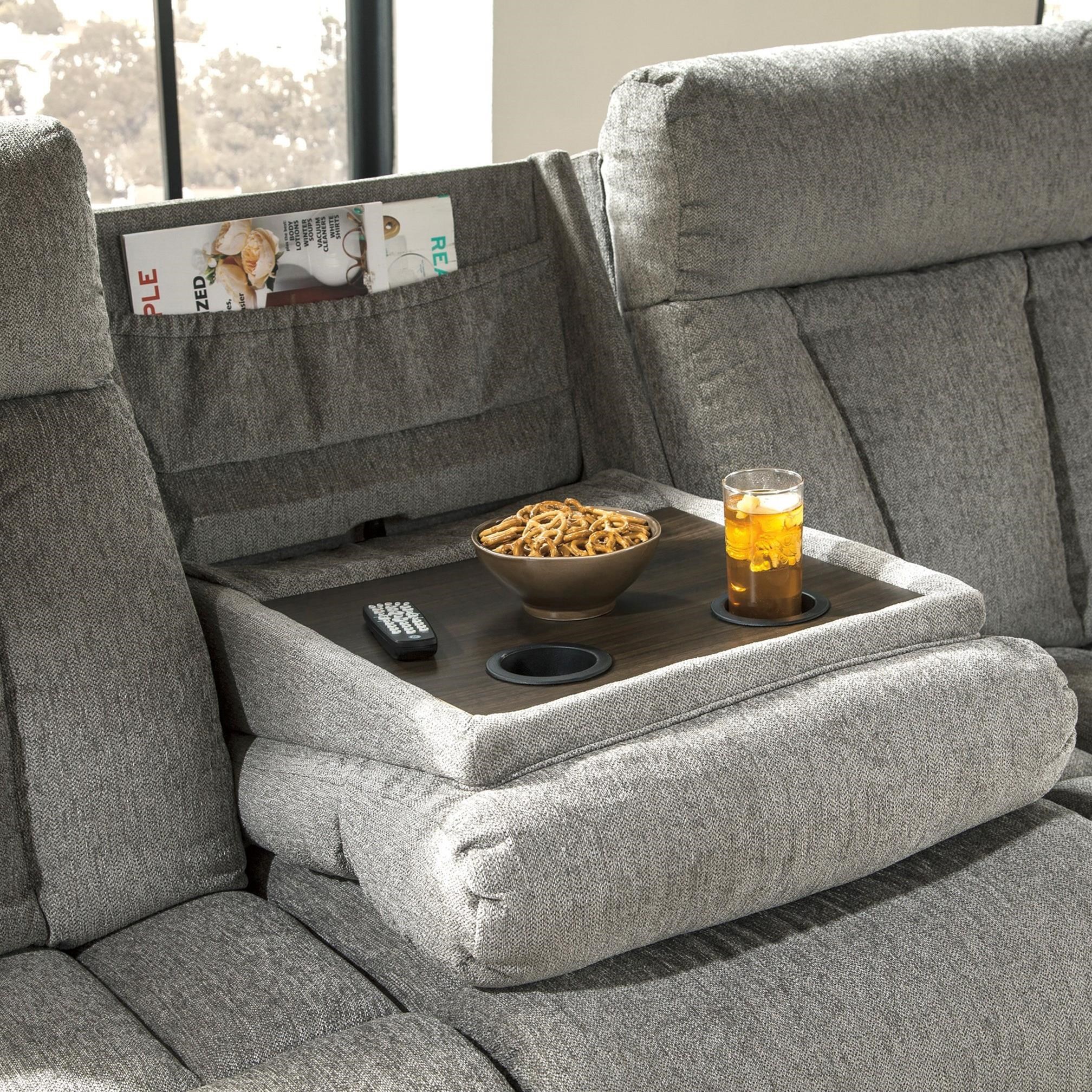 Ashley mitchiner reclining sofa with drop down clearance table